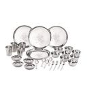 Neelam Stainless Steel 24 Gauge Lazer Etching Dinner Set, 28 pcs, Silver...