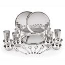 neelam Stainless Steel 24 Gauge Premium Eco Dinner Set of 24Pcs, Silver, Standard...