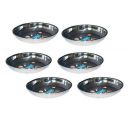 Neelam Stainless Steel 6.5 22G Diamond Halwa Plate, 13 cm, Silver, Set of 6...