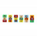 Negi Play Blocks Mix & Match Animals for Kids 6 Buildale Animals Block Puzzles Includes Zebra, Bear, Giraffe, Monkey, and Cow Development of Brain Thinking Ability for Kids 18Pcs Building Block....