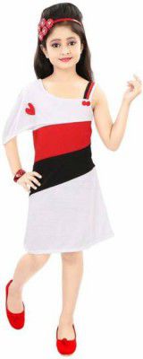 NEGUP Girls Midi/Knee Length Party Dress (Multicolor, Fashion Sleeve)