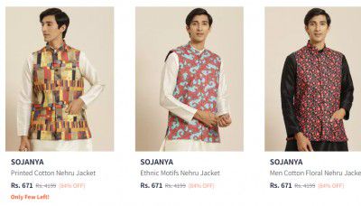 Nehru Jackets For Men Upto 85% Off
