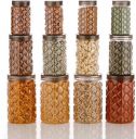 Neki Pack of 12 Plastic Cookie Jar  - 350 ml, 650 ml, 1200 ml Multicolor...