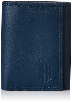 Nelle Harper Mens Leather Trifold Wallet, Blue, (NHMLWV005)