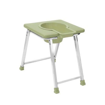 NEOSAFE Stainless Steel Premium Folding Shower Bathing Room Mobile Commode Stool Indian Toilet Seat 