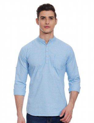 NeoStreak Men's Solid Slim fit Apparel (neoshirtsolchi-halfplc_Sky Blue 40)