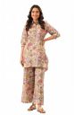 Nermosa Women Co-ords Set for Women | Cotton Pajama Set for Women, Pink, Set of 2 Pieces ...
