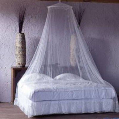 Neruti Enterprise Polyester Adults Washable Double bed ( Round ) Mosquito Net  (White, Ceiling Hung)