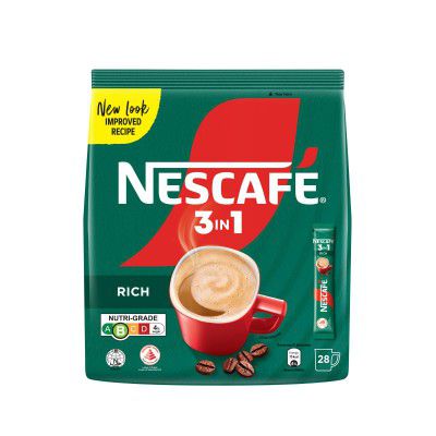 Nescafé 3 in 1 Rich Coffee Powder - 25 Sachets Bag, 475 g