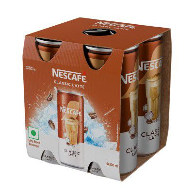NESCAF Caf-Style Cold Coffee, Classic Latt, (4Units x 200ml), 800ml