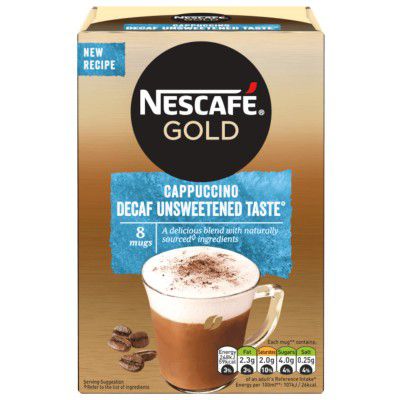 Nescafe Gold Decaf Cappuccino Unsweetened Coffee, 120 g