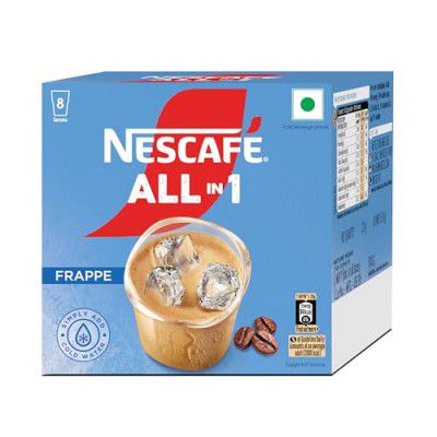 NESCAFE All in 1 Frappe | Instant Cold Coffee Premix - Just Add Cold Water | 224g (8 Sachets X 28g)