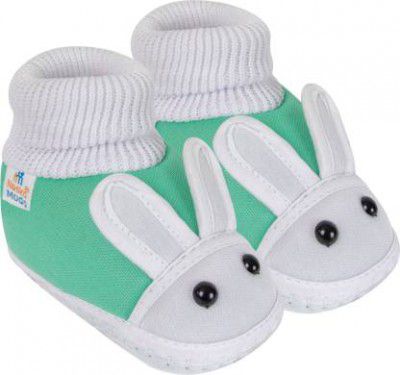 Neska Moda 0 To 6 Month Rabbit Baby Booties  (Toe to Heel Length - 10 cm, Green)