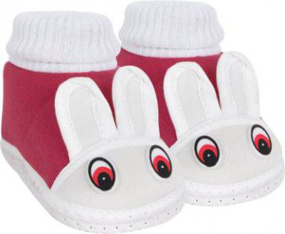 Neska Moda 6 To 12 Months Baby Boys & Girls Rabbit Face Cotton Baby Booties  (Toe to Heel Length - 12 cm, Maroon)