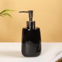 Nestasia Durable Ceramic Liquid Soap Dispenser for Wash Basin | Handwash Bottle for Bathroom | Liquid Dispenser for Kitchen | Shampoo Dispenser | Bathroom Accessories | 350ml (Black)...