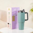 Nestasia Steel Drink Bottle With Handle For Travel Leakproof Insulated Green 1200ml 1200 ml Bottle (Pack of 1, Blue, Steel)...