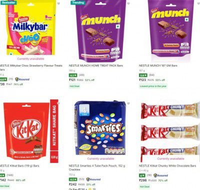 Flipkart : Up to 68% OFF - Nestle Chocolates