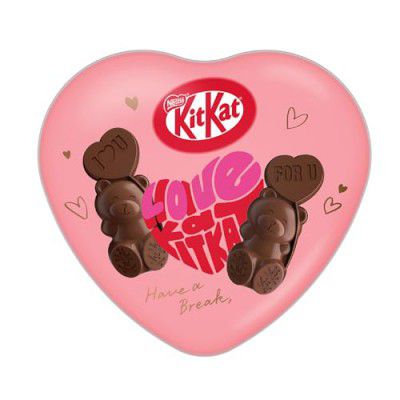 Nestle Japan KitKat Heartful Bear Heart Shaped Can 7 Special Kitkat Pieces Inside | Made in Japan | Valentine's Day Gift | Gift Box | Kitkat from Japan