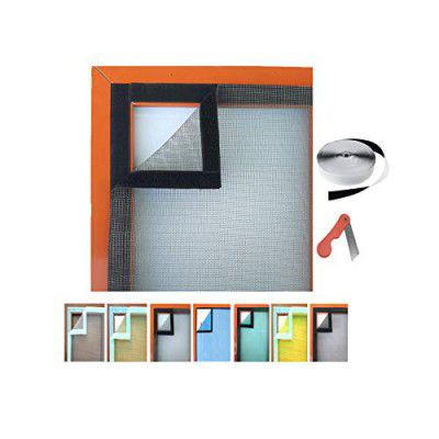 Netfly Mosquito Net Mesh Planet Mosquito Net for Window 3/4Feet(90/120Cm) 35/47Inches 1 Year Guarantee Already Stitched with Net(Grey Color) with Fiber Glass 200Gsm Model No:6