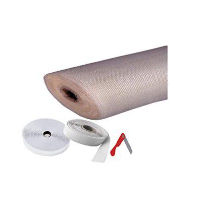 NETFLY MOSQUITO NET MP1 Mosquito Net with Fiber Glass Mesh Stitching for Window (White, 48 x 48 Inches/120 x 120 cm/4 x 4 Feet)