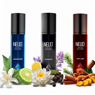 NEUD Deodorant for Men Combo - Set of 3 x 120ml Each, Perfume Body Spray, Deo Gift Set for Men, Fresh & Long Lasting Fragrance, Birthday Gift - Pack of 3