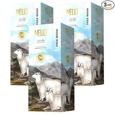 NEUD Goat Milk Premium Face Wash for Men & Women, White, 300 ml, Pack of 3