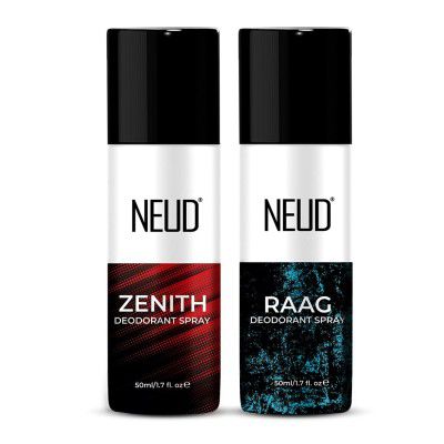 NEUD Pack of 2 Deodorent Body Spray ZENITH and RAAG (Pack of 2-50ml Each) 