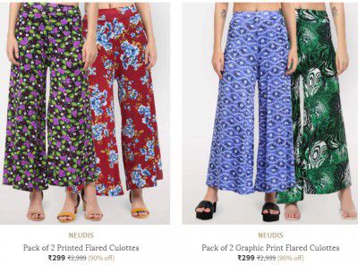 NEUDIS Palazzos Pack Of 2 | Upto 93% Off