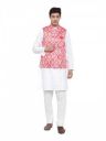 NEUDIS White & Red Printed Suit...