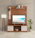 NEUDOT BRIT Engineered Wood TV Entertainment Unit  (Finish Color - TEAK, Knock Down)...