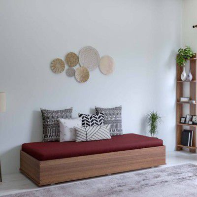 NEUDOT UNIQUE Engineered Wood Diwan  (Finish Color -TEAK, Knock Down)