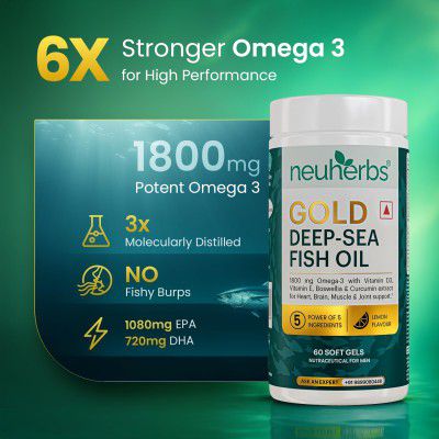 Neuherbs Gold Deep Sea 6X Omega 3 Fish Oil Capsules 