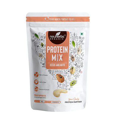 Neuherbs Protein Mix With Seeds And Nuts Unroasted Watermelon Seeds Sunflower Seeds Pumpkin Seeds Almonds Cashew Nuts Pistachios | Rich in Fiber & Vitamin-E - 200 G