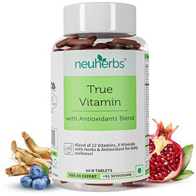 Neuherbs True vitamin | Multivitamin for men and women (60 Tablets) with Antioxidant & herbs blend (Vitamin C, Zinc,Vitamin D3, Ginseng Extract etc ) for Energy, Stamina & Immunity