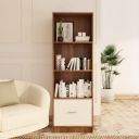 neuspace Venus Engineered Wood Bookshelf with Drawer...