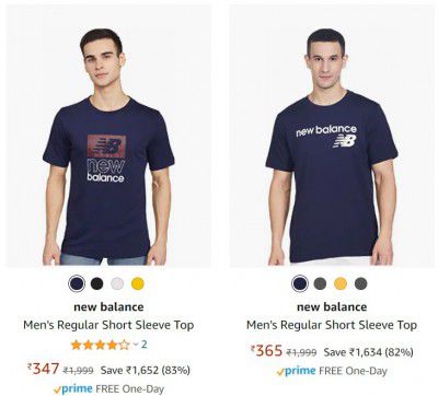 new balance Men's T-shirt Up to 80% off