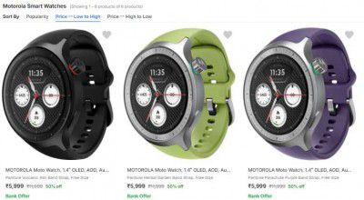 New Launch : Motorola Moto Smartwatch Starts @5999