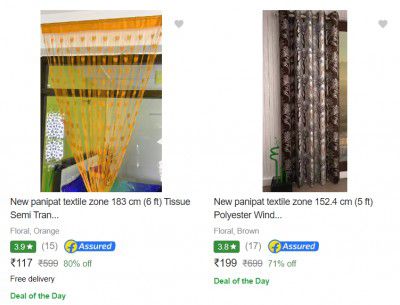 New Panipat Textile Zone Curtains upto 70% off