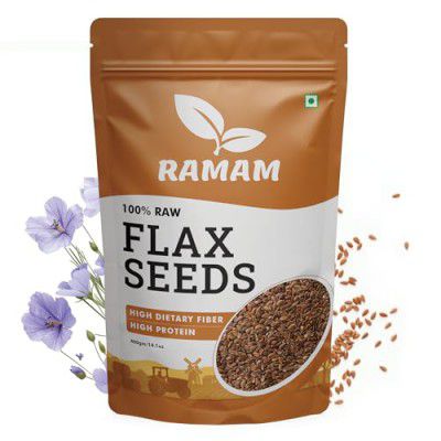Ramam Flax Seeds 400gm | Natural Raw Flax seeds for Eating | High Dietary Fiber | Rich in Magnesium - 400gm