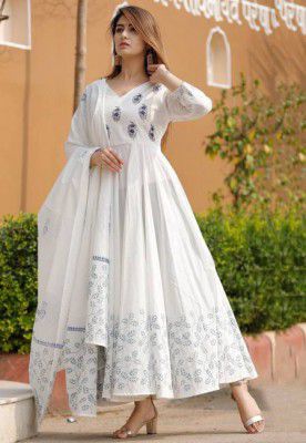 NEW STYLISH Women Pure Cotton Kurta Dupatta Set