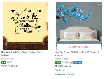 New Way Decals Wall Sticker Start @ ₹1