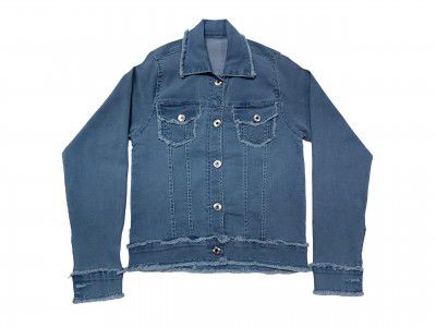 NEW WORKS Girls' Denim Jacket, Blue, Buttoned | Denim Jacket For Kids