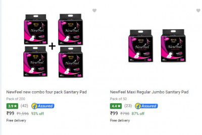Newfeel Sanitary Pad Up to 93% off