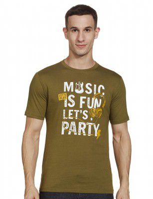 NEWPORT Men Black Graphic Print Cotton T-Shirt