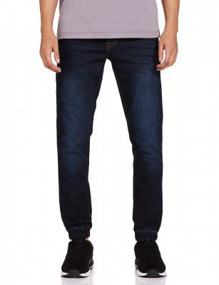 NEWPORT Men's Regular Mid Rise Stone Wash Jogger Jeans