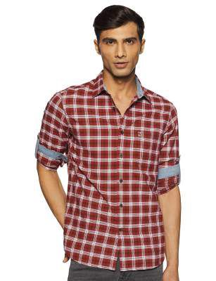 Newport University Men's Checkered Regular fit Casual Shirt