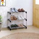 NEWTECH Plastic Shoe Rack  (Black, 3 Shelves, DIY(Do-It-Yourself))...