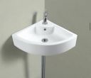 Nexa Bathware Corner Ceramic Wall Hung Basin | Luxurious Wash Basin Table Top Bathroom Sink Super White Colour With Glossy Finishing (23 x 17 x 5 INCH) S1...
