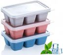 Nexellar Flexible Plastic Ice Cube Tray- Cube Plastic Ice Cube Moulds & Tray with Flexible Ice Trays, Stackable Flexible & Twist Release Safe Ice Cube Molde (6 Grid Ice Cube Tray, Pack of 1)...