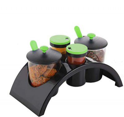 Nexellar Multipurpose Plastic Spice Rack- Smart Kitchenware Spice and Pickle Jar Container Set (Multicolor)
